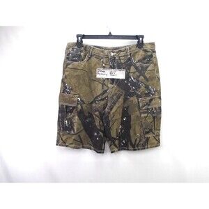 Manfinity Camo Cargo Shorts Mens Size XL (37x10) Cotton Hiking Hunting Splatter